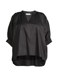 Блузка Medina с разрезом на горловине Harshman, Plus Size, черный