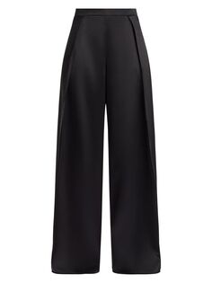 Широкие брюки с высокой посадкой и складками Hervé Léger, черный