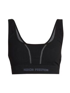 Спортивный бюстгальтер с круглым вырезом и логотипом Heron Preston, черный