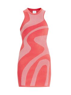 Абстрактное жаккардовое мини-платье Hervé Léger