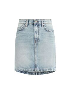 Джинсовая мини-юбка с изогнутым краем Hudson Jeans