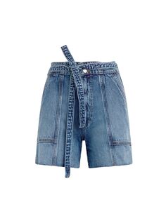 Джинсовые шорты с завязками на талии Hudson Jeans, золотой