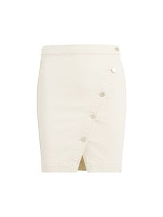 Джинсовая асимметричная юбка-карандаш миди Hudson Jeans, экру