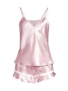 Короткий атласный пижамный комплект из двух предметов Felicity Hope In Bloom, розовый