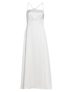 Платье Emma с искусственным жемчугом HVN, белый