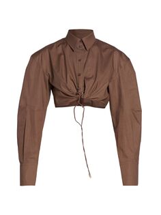 Укороченная рубашка La Chemise Plidao Jacquemus, коричневый