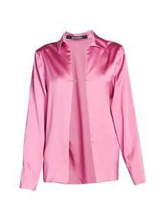 Атласная блузка с логотипом Jacquemus, розовый