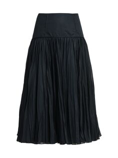 Плиссированная юбка-миди Jil Sander, черный