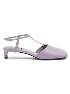 Кожаные сандалии с Т-образным ремешком 35 мм Jil Sander, фиолетовый
