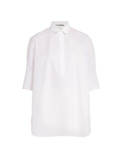 Рубашка из поплина с короткими рукавами Jil Sander, белый