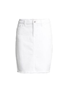 Джинсовая юбка-карандаш с бахромой Jen7, белый