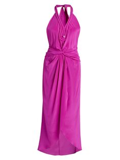 Платье миди Adinkra с узлом и вырезом халтер Johanna Ortiz, фиолетовый