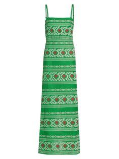 Платье макси с вышивкой Riberena Johanna Ortiz, зеленый