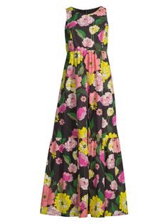 Платье макси из хлопка Cassia с цветочным принтом Johnny Was, разноцветный