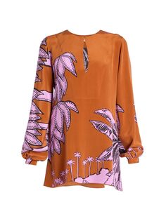 Тропическая блузка с пышными рукавами Johanna Ortiz