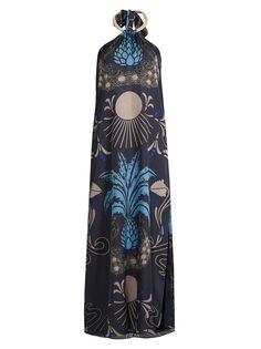 Макси-платье Ipanema из смесового шелка Juan de Dios, синий