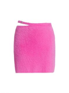 Пушистая вязаная мини-юбка Paytra Jonathan Simkhai Standard, розовый