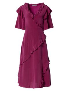 Шелковое платье-миди Ambroise Joie, фиолетовый