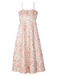 Платье миди из парчи с цветочным принтом Bud kate spade new york, розовый