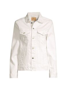Джинсовая куртка с вышивкой Wifey juju + stitch, белый