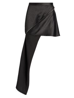 Атласная юбка-трансформер на молнии JW Anderson, черный
