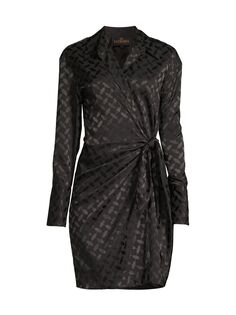 Жаккардовое платье с запахом Ivy Karmamia, черный
