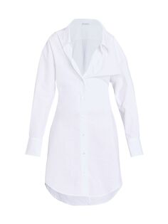 Платье-рубашка с кружевной отделкой JW Anderson, белый
