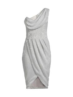 Коктейльное платье с хомутом и пайетками Lavish Alice, серебряный