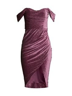 Бархатное мини-платье с открытыми плечами Sienna Diamante Lavish Alice, фиолетовый