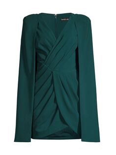 Плиссированное мини-платье с рукавами-накидками Lavish Alice, зеленый