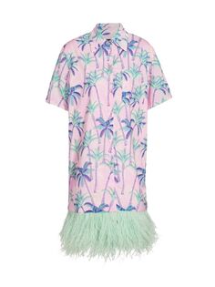 Платье-рубашка из хлопка с перьями Palms Camp Le Superbe