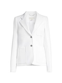 Приталенный блейзер с накладными карманами MICHAEL Michael Kors, белый