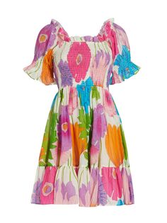 Присборенное мини-платье с цветочным принтом Kiki MILLE