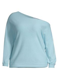 Кашемировый свитер с открытыми плечами Minnie Rose, синий