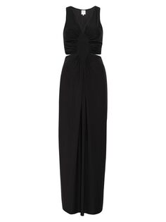 Платье Athema длиной до пола с вырезами MISA Los Angeles, черный