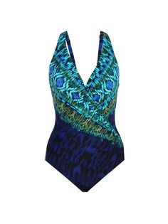 Слитный купальник Alhambra с запахом Miraclesuit Swim, синий