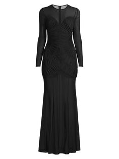 Прозрачное платье Dreamscape Talitha с рюшами MISHA, черный