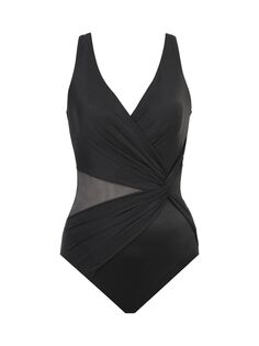 Цельный купальник Illusion с V-образным вырезом Miraclesuit Swim, черный