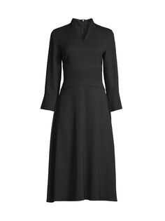 Платье из крепдешина со структурированной талией Misook, черный