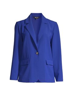 Пиджак с лацканами с вырезом Misook, синий
