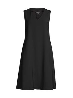 Свободное платье миди с V-образным вырезом Misook, черный