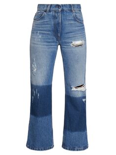 8 Moncler Расклешенные джинсы Palm Angels с эффектом потертости Moncler Genius, синий