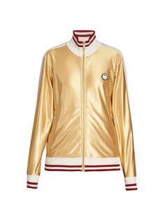 8 Moncler Спортивная куртка с логотипом Palm Angels Moncler Genius, золотой