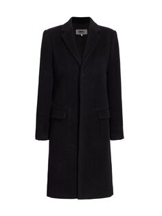 Пальто из смесовой шерсти MM6 Maison Margiela, черный