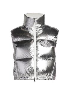 Archivio Creativo Blavet Пуховый жилет Moncler, серебряный