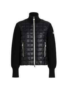 Вязаный пуховик Mainline Moncler, черный