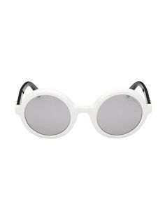 Круглые солнцезащитные очки Moncler-Orbit 50 мм Moncler, белый