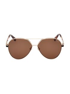 Солнцезащитные очки-авиаторы Moncler-Vizta 59MM с эффектом металлик Moncler, золотой