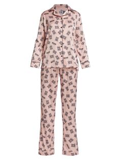Атласный пижамный комплект из 2 предметов Moschino, розовый