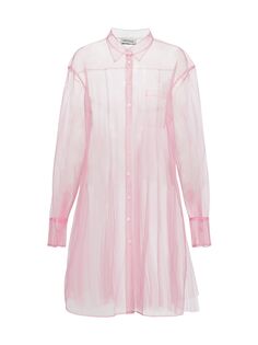 плиссированная рубашка из прозрачного тюля Monse, розовый